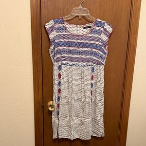 THML Geometric Print Top in Red, Blue, and White Size M